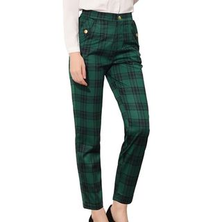 green tartan trousers