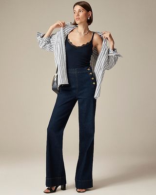 Sailor-Button Denim Trouser in 1996 Semi-Stretch