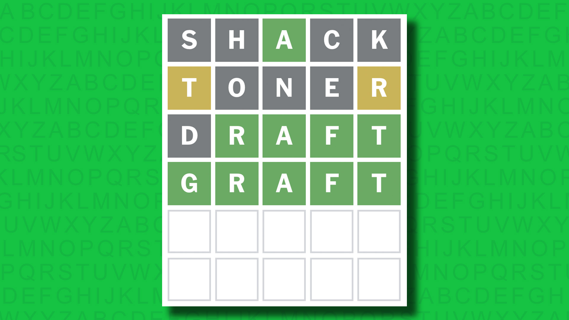 NYT Wordle answer for game 1532 on a green background