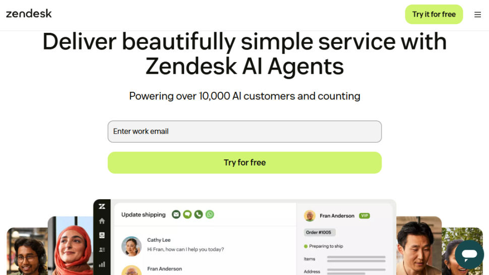 ZenDesk website screenshot (June 2025)
