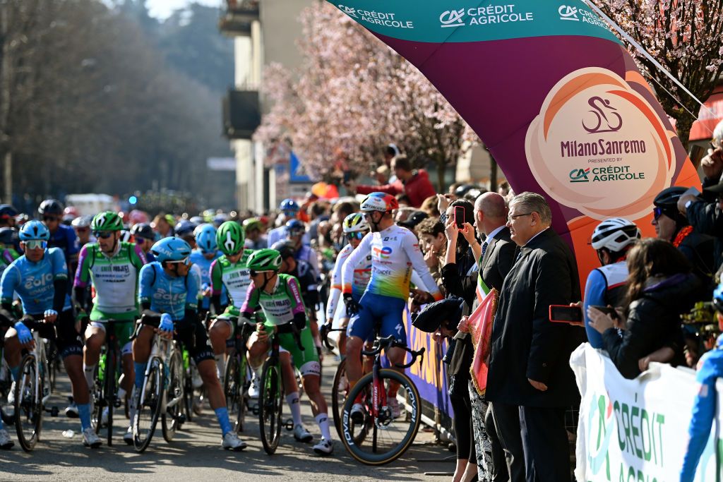 ABBIATEGRASSO ITALY The start of the 2023 Milan-San Remo