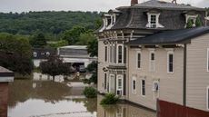 picture of flooding in downtown Montpelier Vermont in July