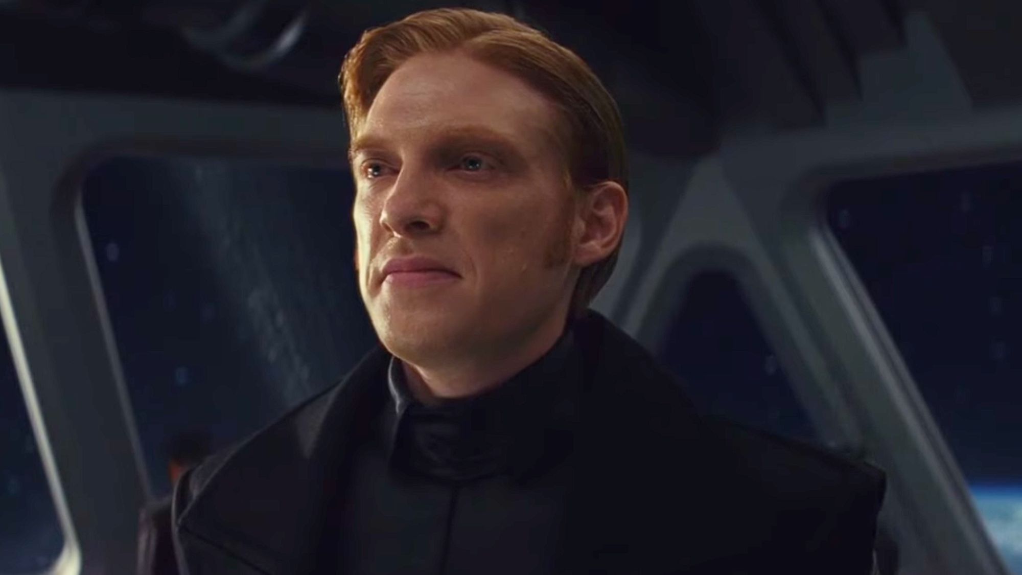 Domhnall Gleeson as General Hux in Star Wars The Last Jedi.