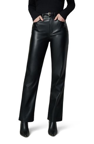 The Margot High Waist Relaxed Straight Leg Faux Leather Jeans