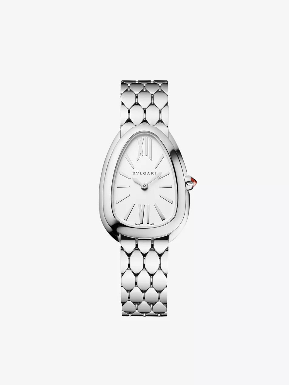 Serpenti Tubogas Stainless Steel and Opaline Quartz Watch
