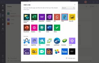 Microsoft Teams apps from tab
