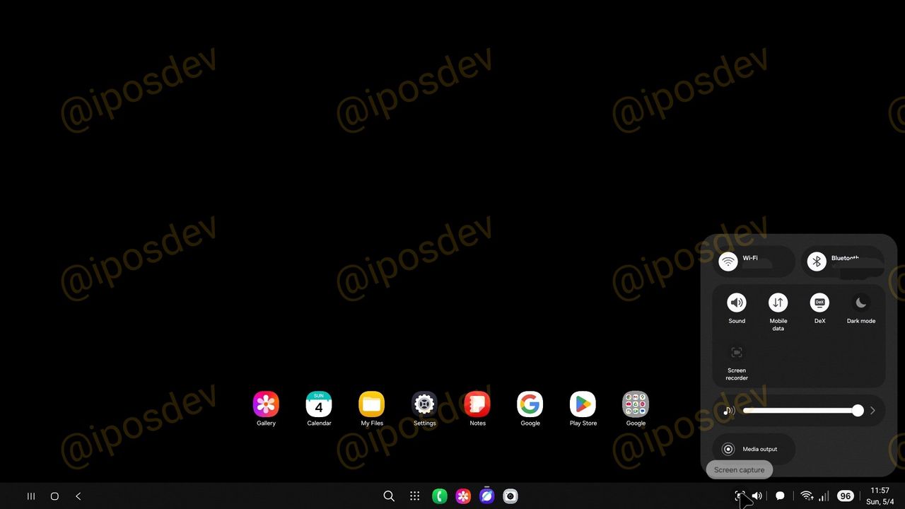 Leaked images of Samsung DeX in One UI 8 test version