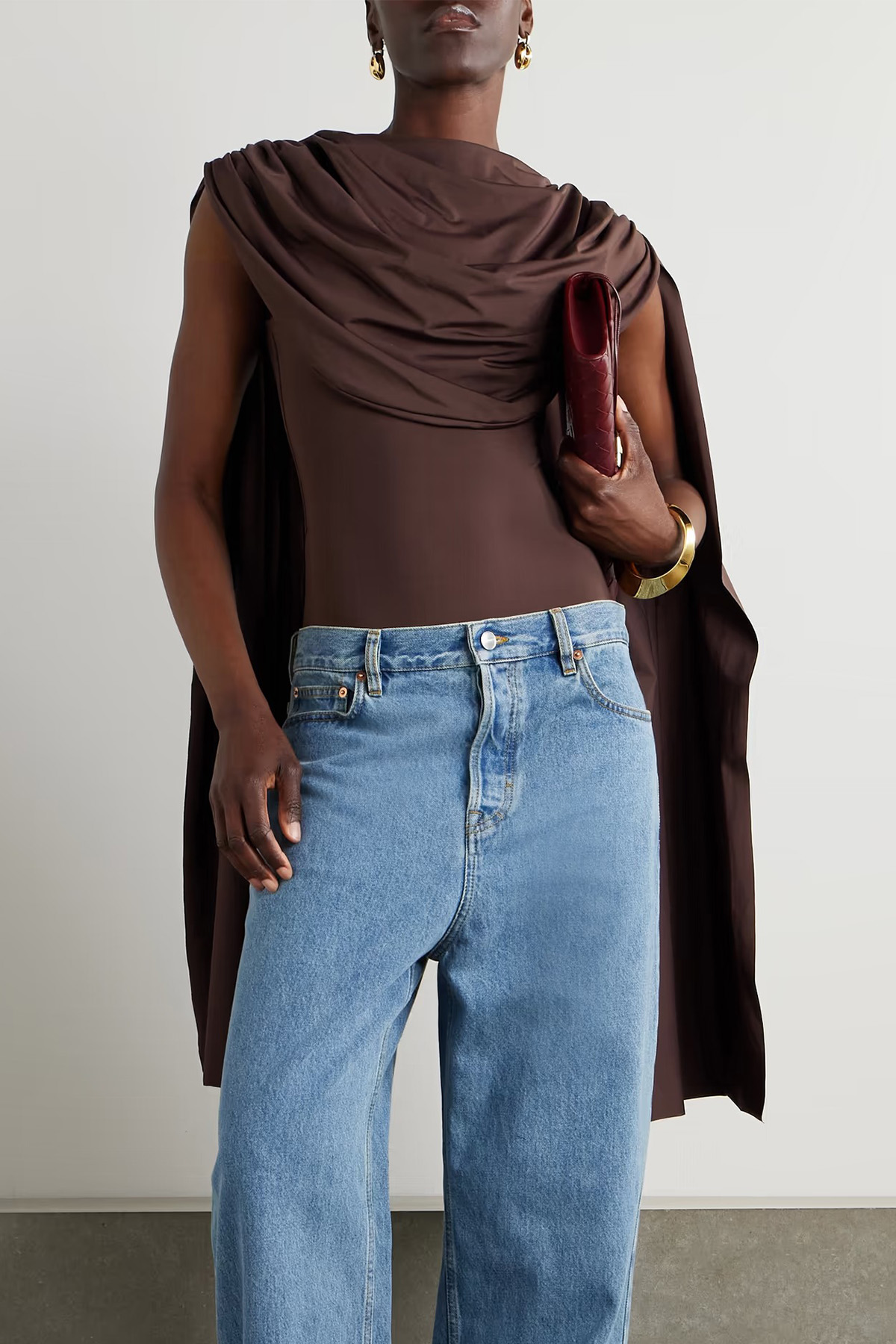 MAYGEL CORONEL Cape-Effect Bodysuit
