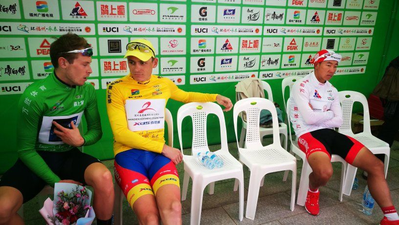 Davidenok waiting to go on the podium