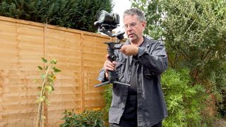Manfrotto MVG460 operated by a man in a garden