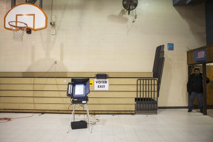 An empty polling station.