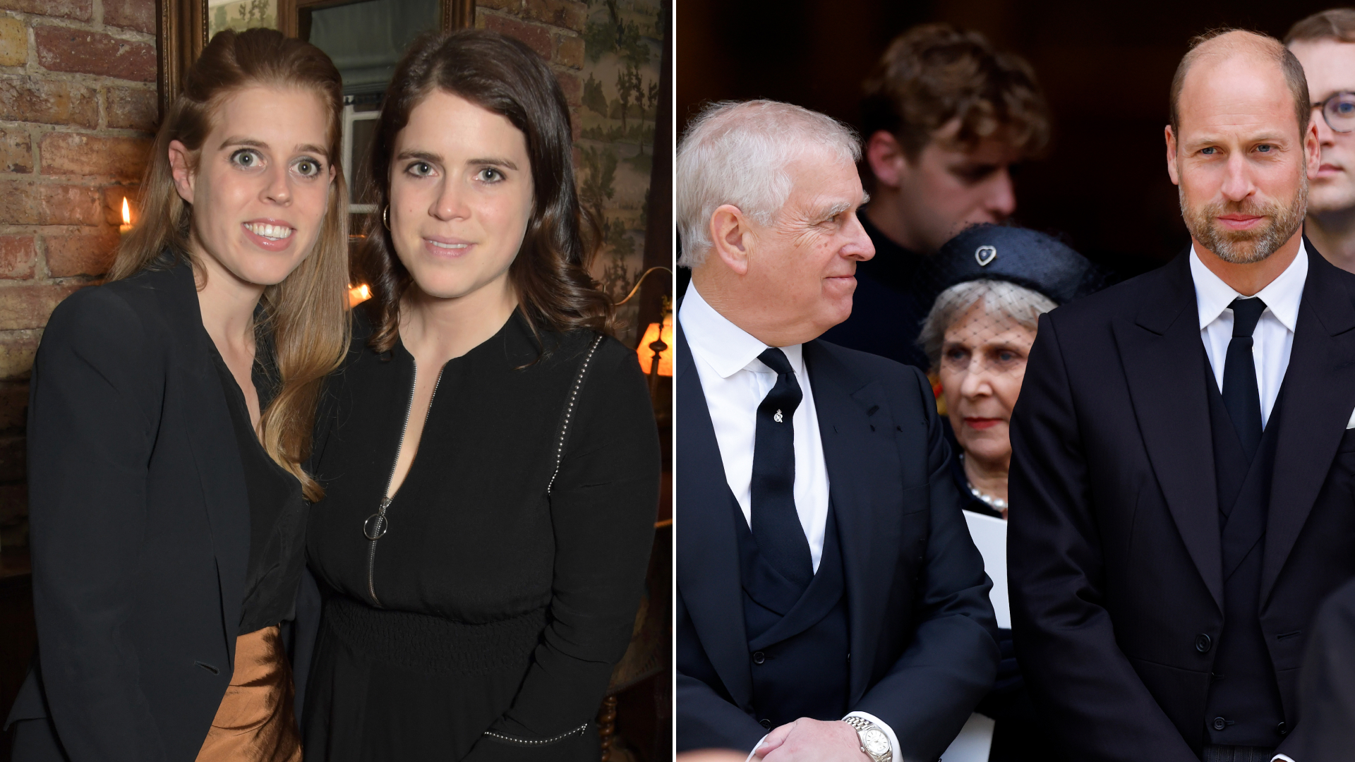Prince William and Prince Andrew at the Duchess of Kent's funeral