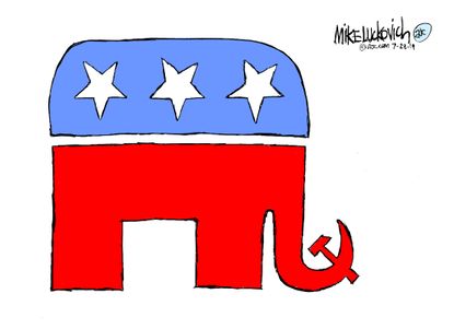 Political Cartoon U.S. Republicans GOP Communism Soviet Russia Election Interference