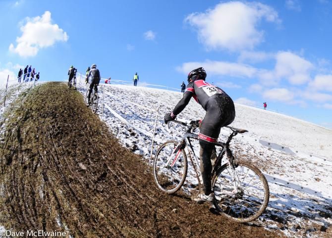 Racers were able to ride about half of the big climb
