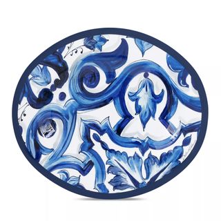 Dolce & Gabbana Blue Mediterraneo Decorative Oval Tray