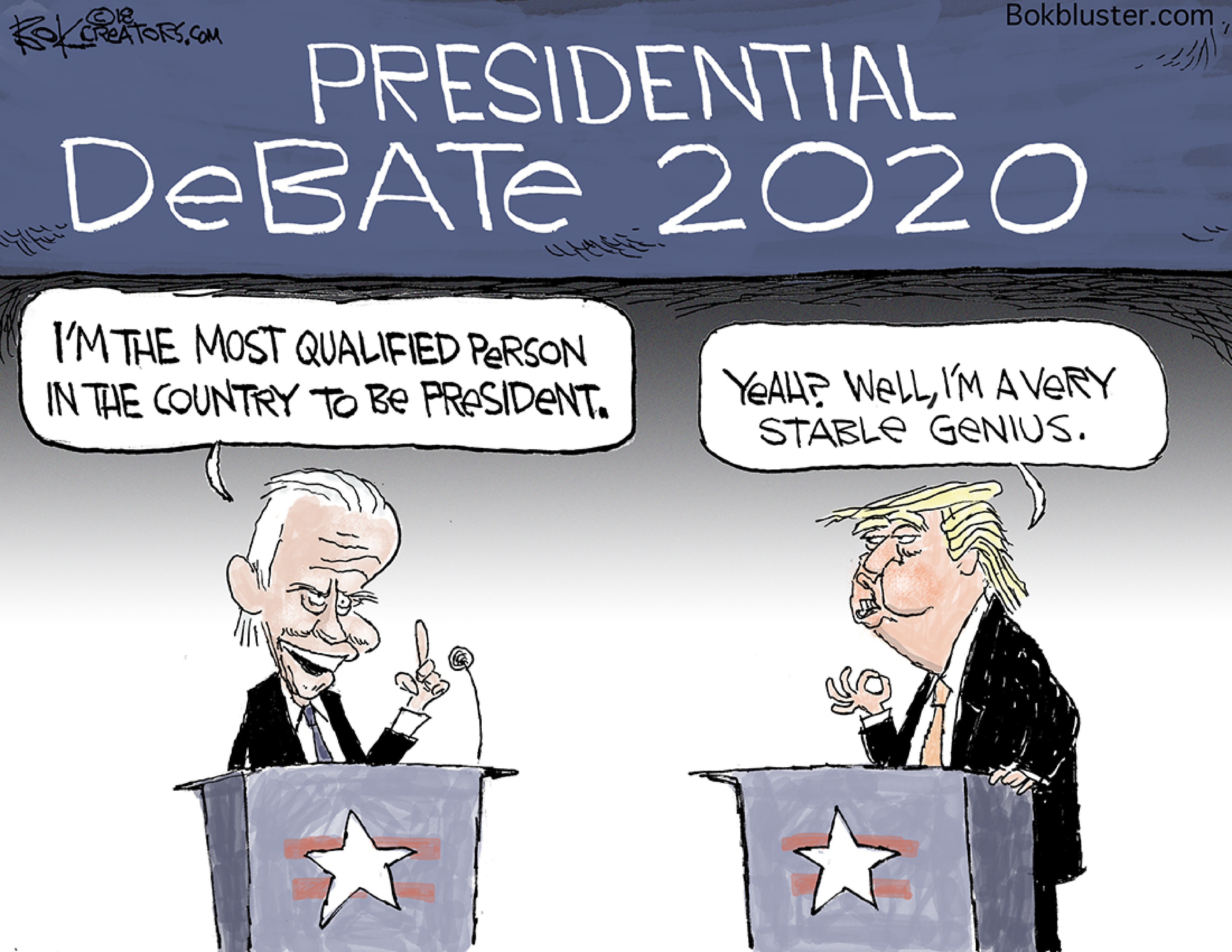 Political cartoon U.S. 2020 presidential debate Joe Biden most ...