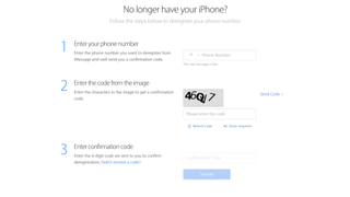 Deregister phone number from Apple ID