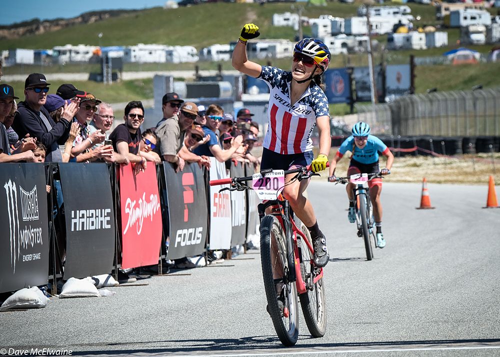 Kate Courtney (Specialized took second place and certainly was the most aggressive rider today
