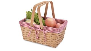 picnic basket filled with fruit