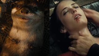 Lylla lying on the floor in Guardians of the Galaxy Vol. 3 and Eva Green lying dead in Casino Royale, pictured side by side.