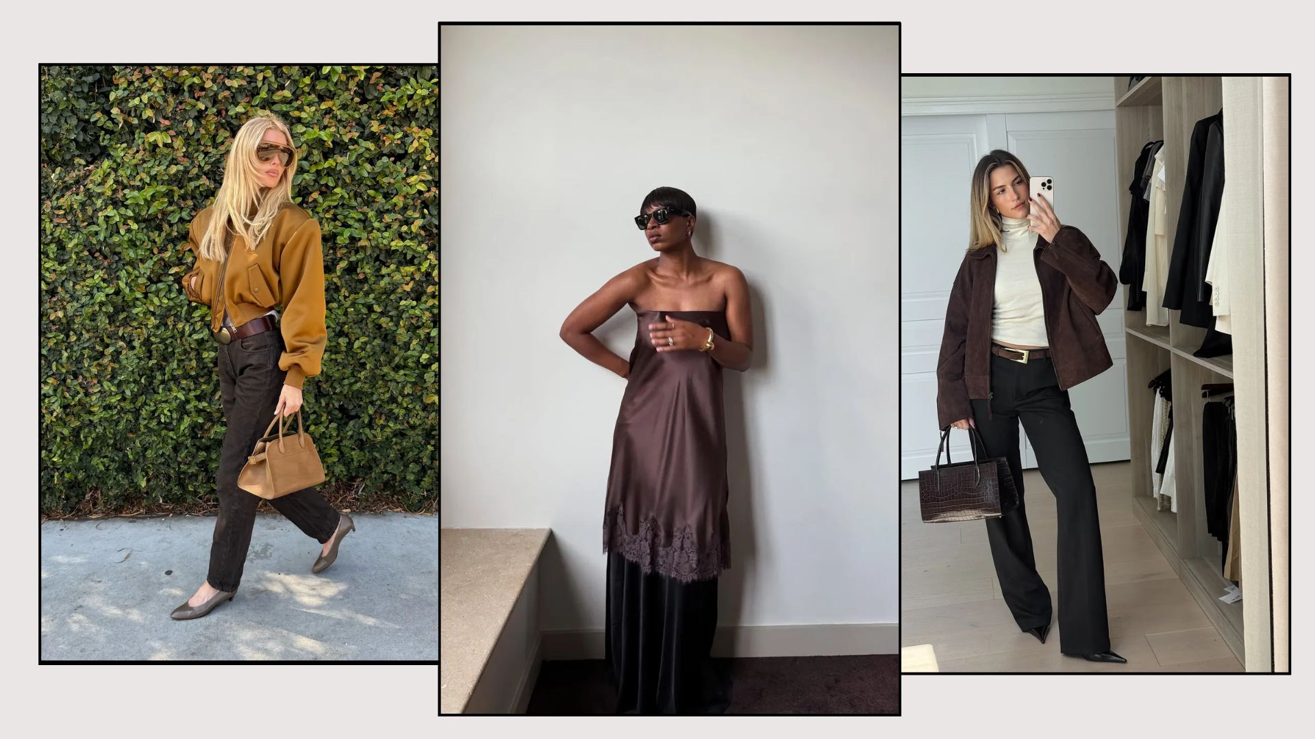 A collage of woman wearing the biggest winter hair trends of 2025
