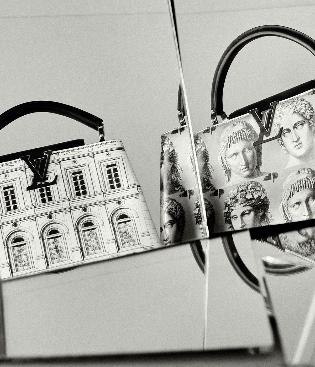 Louis Vuitton x Fornasetti Capucines bags