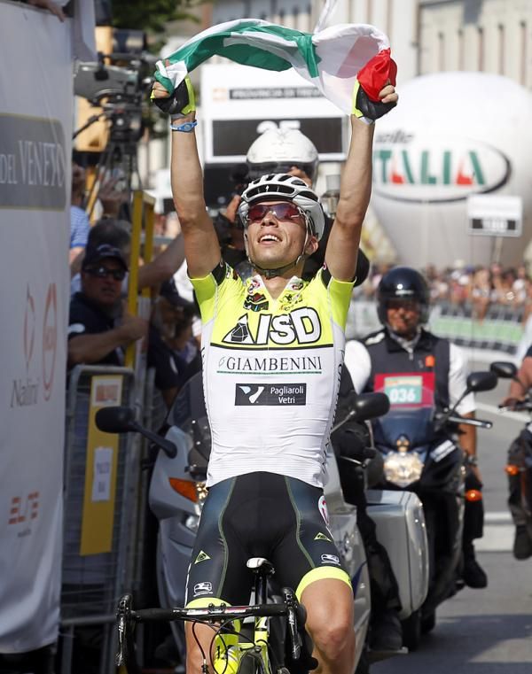 Giovanni Visconti celebrates his win