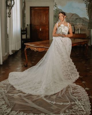 Millie Bobby Brown in her wedding dress