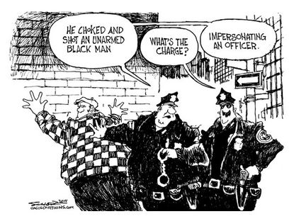 Editorial cartoon U.S. police Ferguson