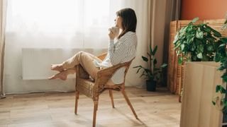 A woman sitting on a chair