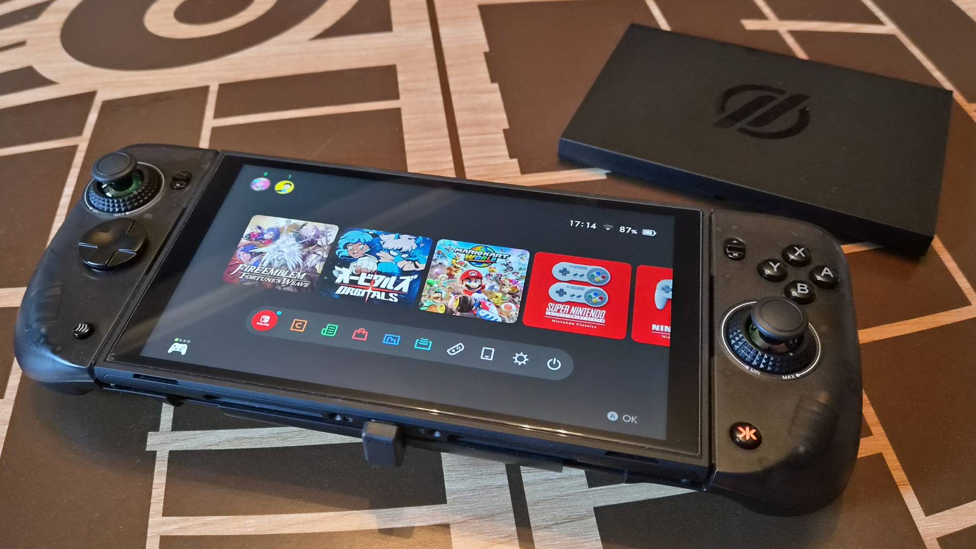 Photo of the CRKD Nitro Deck 2 with the Switch 2 in the middle.