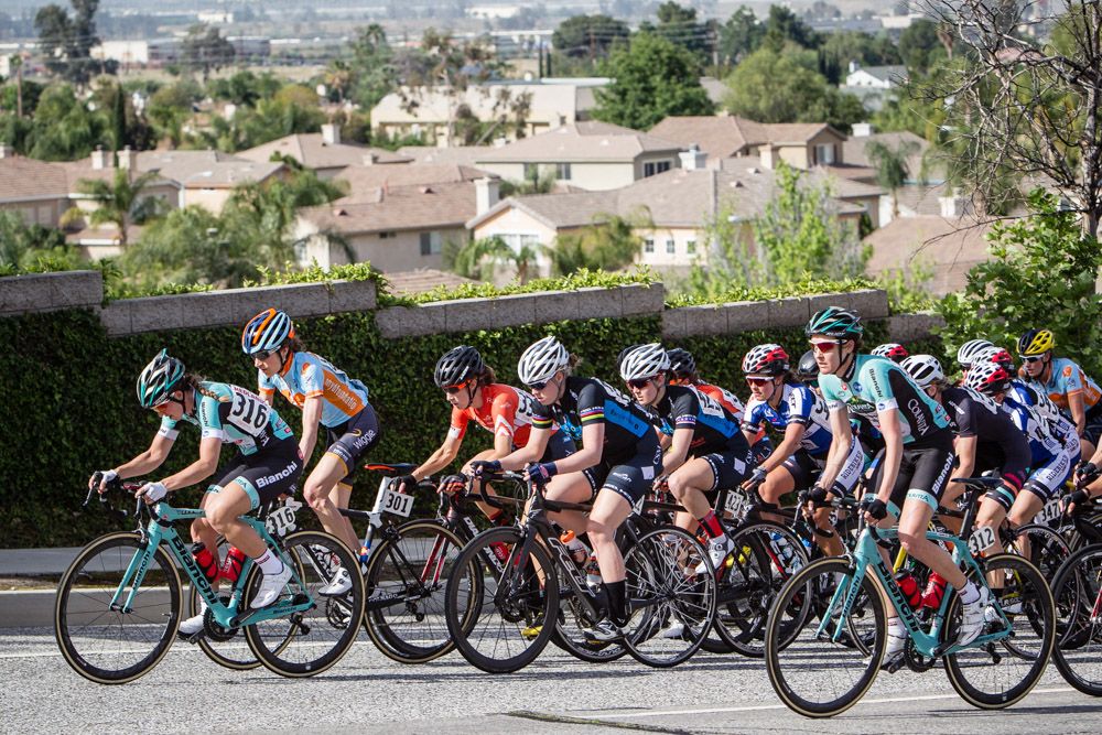 The women hit the base of the climb