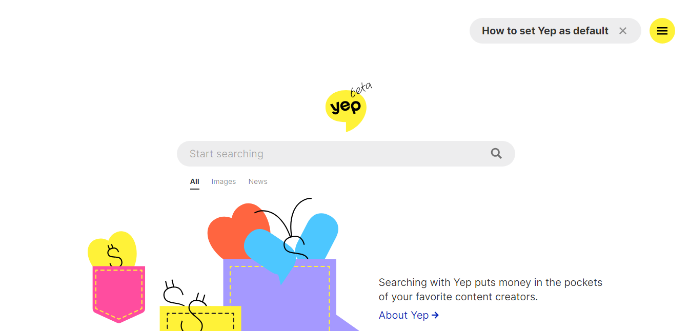 Website screenshot for Yep