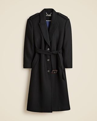 Wrap Trench Coat in Italian Double-Faced Wool Blend