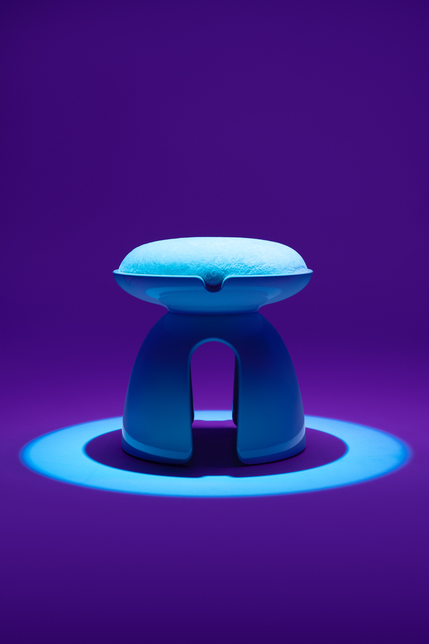 Furniture under coloured lights