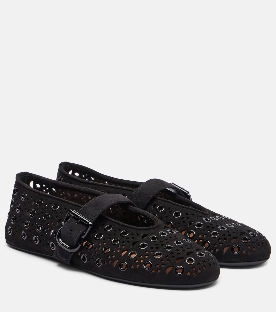 Vienne Embellished Suede Ballet Flats