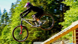 Kerry Wilson riding her Privateer MTB