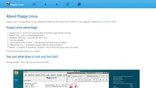 Website screenshot for Puppy Linux