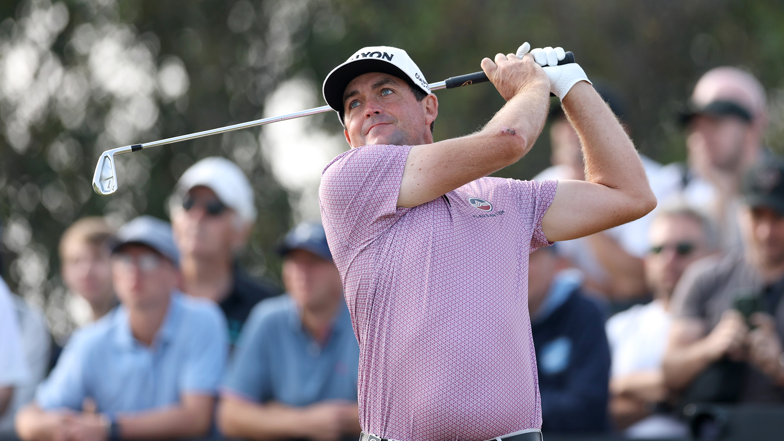 Keegan Bradley hits an iron shot