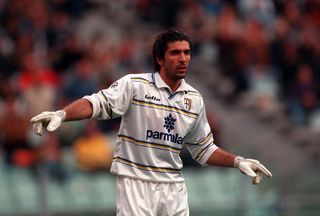 Gianluigi Buffon in action for Parma in 1999.