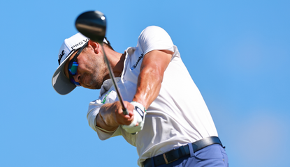 Raul Pereda strikes a driver off the tee