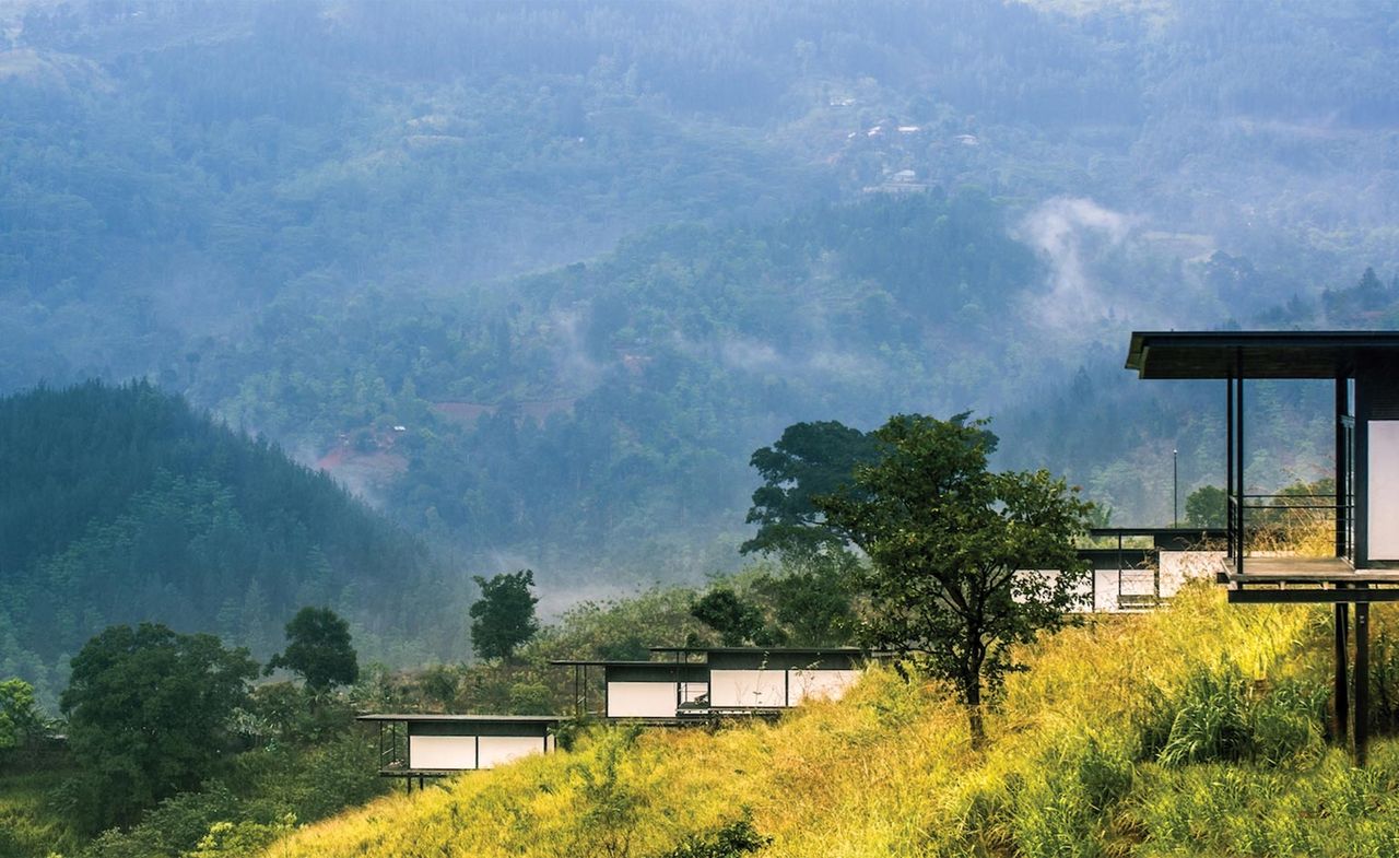 View of hotel suites with mountainous view