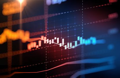 financial graph on technology abstract background represent financial crisis,financial meltdown