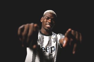 Paul Pogba poses at the Juventus training center on July 9, 2022 in Turin, Italy.