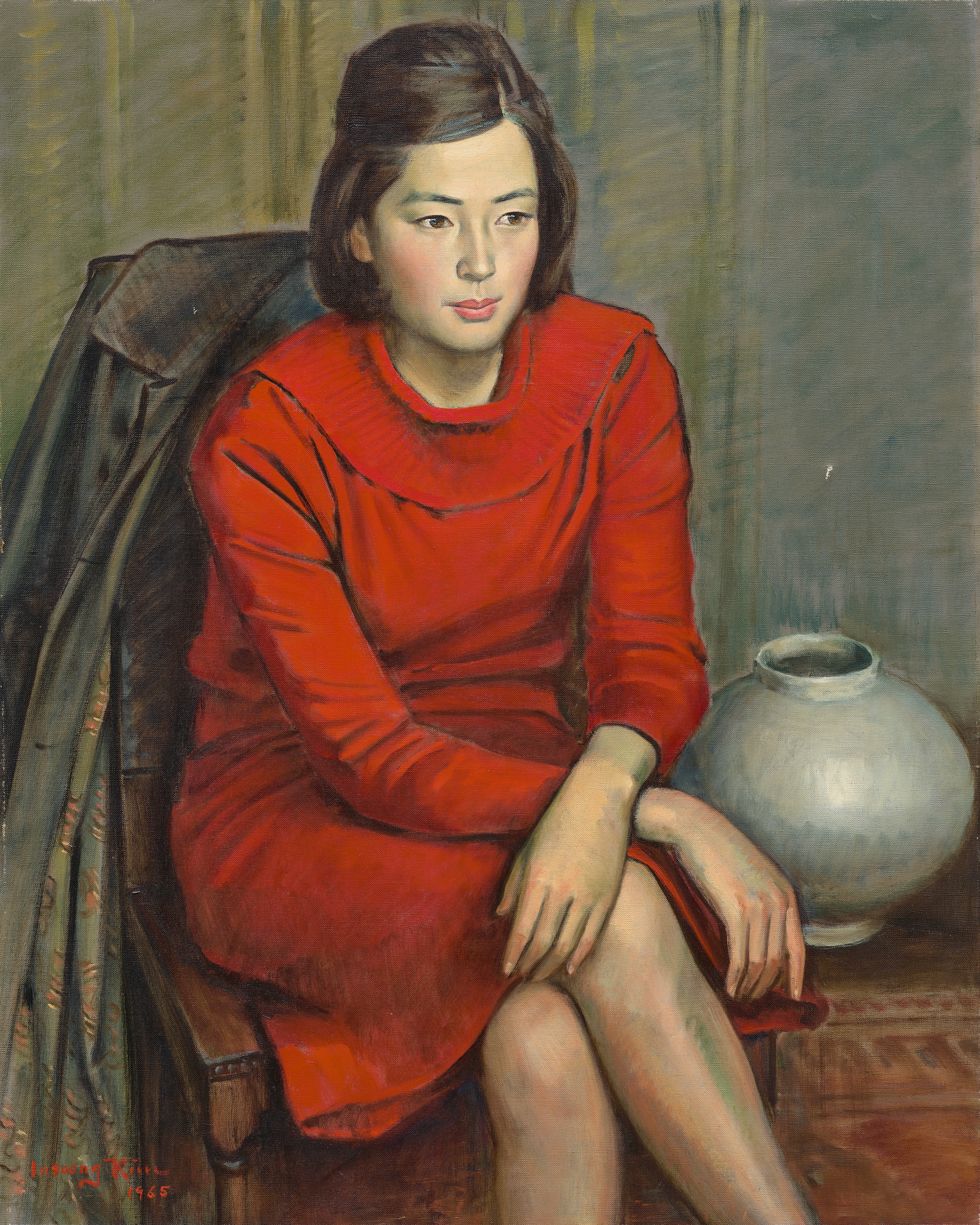 Kim Insoong, 'Woman in a red dress', 1965