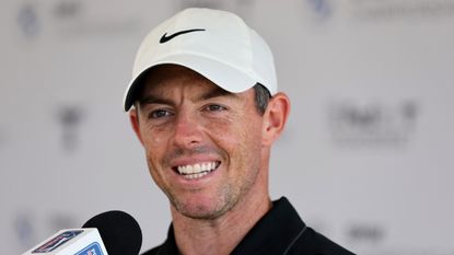 Rory McIlroy speaks to the media prior to the 2022 BMW Championshp