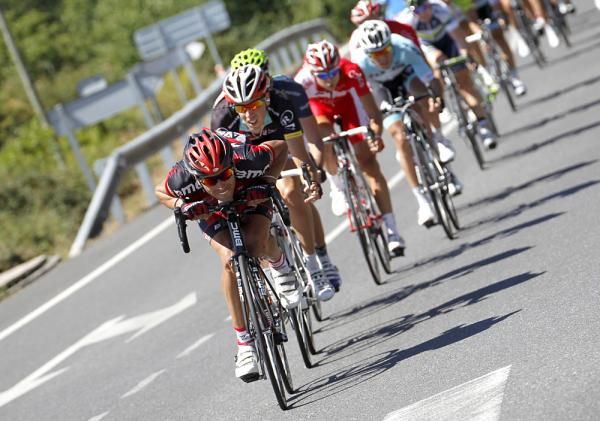 BMC's Alessandro Ballan leads the big breakaway on the Vuelta stage 14