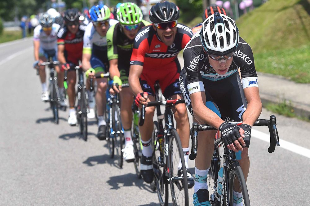 Amael Moinard (BMC) in the breakaway during stage 18.