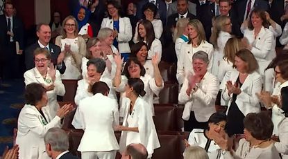 The Democratic women in white applaud Trump's 2019 State of the Union
