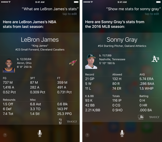 Ask Siri about player stats